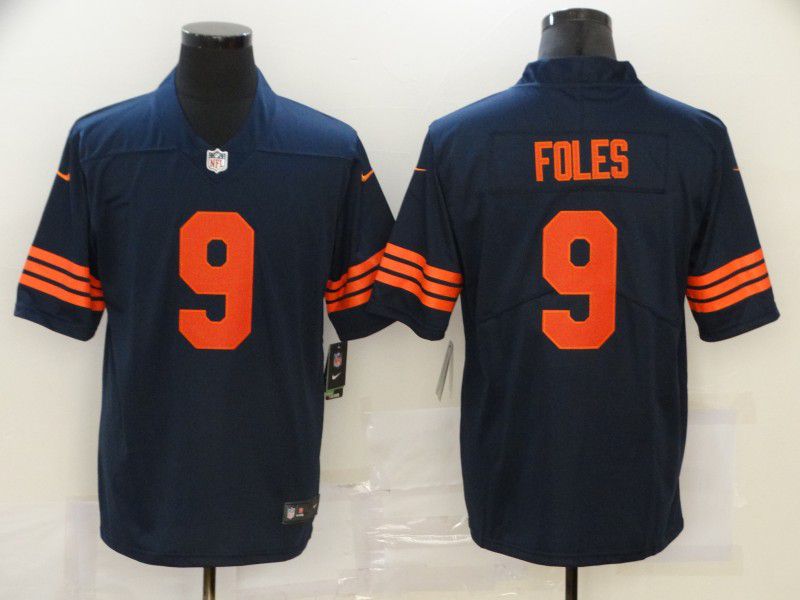 Men Chicago Bears #9 Foles Blue orange Nike Vapor Untouchable Limited 2020 NFL Nike Jerseys